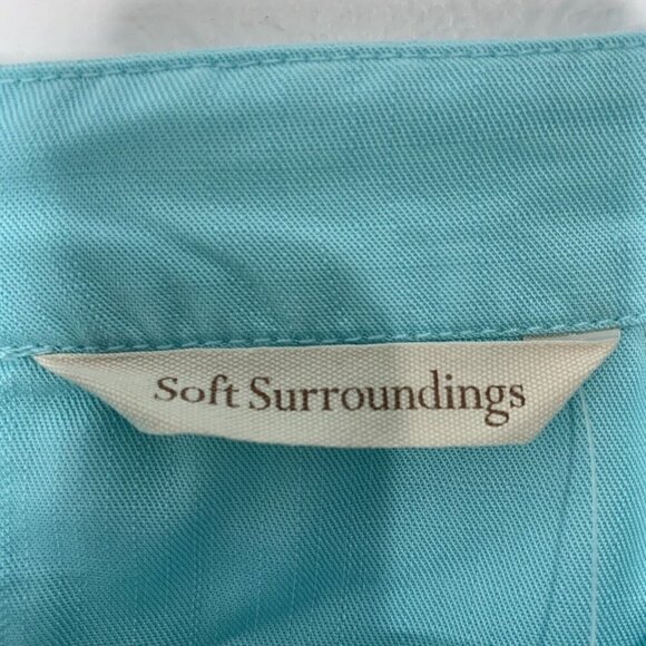 Soft Surroundings Tunic Georgica Blue Top 100% Tencel Size S - Picture 10 of 12